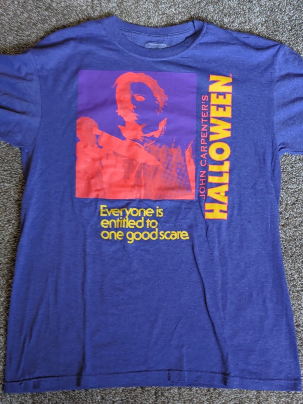 John Carpenter's Halloween Michael Myers Sz Med Blue/Purple Short Sleeve Horror